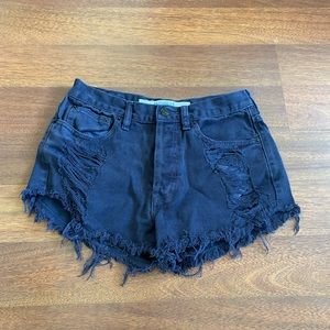 Brandy Melville Black Cut Off Jeans Denim Shorts Black 27